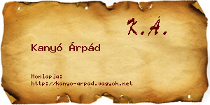 Kanyó Árpád névjegykártya